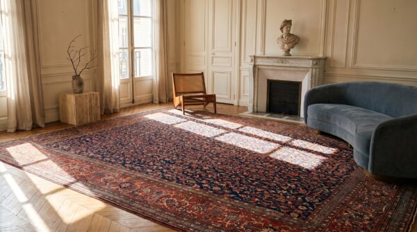 Antique large sarouk - farahan persian knotted rug 11 Antique large sarouk - farahan persian knotted rug (sku 20282) - room view