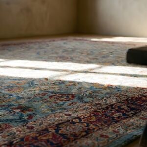Antique Large Sarouk Persian Floral Knotted Rug (SKU 23856) - in-room detail