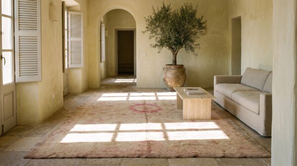 Antique large savonnerie french knotted rug (sku 21000) - room view