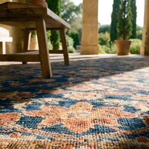 Large Scale Allover Tribal Design Antique Late 19th Century Blue Persian Sultanabad Rug (SKU 24578) - in-room detail