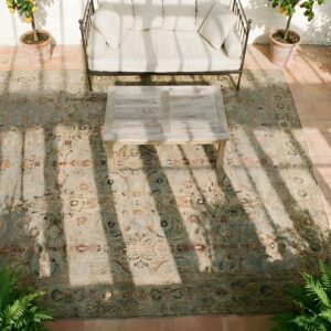 Antique Large Sivas Turkish Allover Geometric Knotted Rug (SKU 24086) - styled overhead view