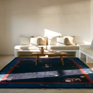 Large Size Bird Of Paradise Foo Dog Design Antique Blue Chinese Peking Rug (SKU 23571) - room view