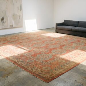 Antique Large Size Coral Allover Large Scale Design Turkish Oushak Carpet (SKU 19460) - room view