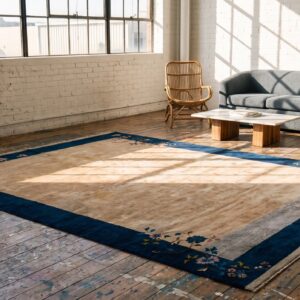 Large Size Minimalist Open Field Design Antique Chinese Art Deco Carpet (SKU 22274) - room view