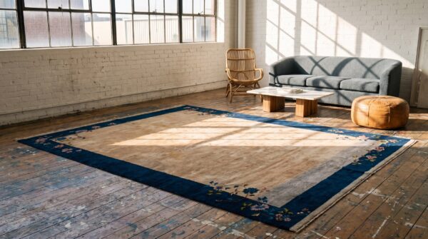 Large size minimalist open field design antique chinese art deco carpet 6 Large size minimalist open field design antique chinese art deco carpet (sku 22274) - room view