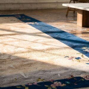Large Size Minimalist Open Field Design Antique Chinese Art Deco Carpet (SKU 22274) - in-room detail