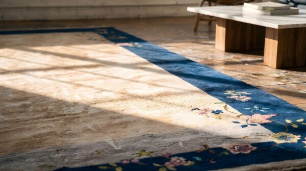 Large size minimalist open field design antique chinese art deco carpet 7 Large size minimalist open field design antique chinese art deco carpet (sku 22274) - in-room detail