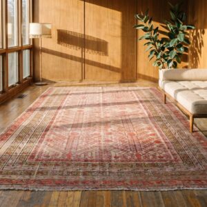 Antique Large Size Rustic Allover Pomegranate Design Hand Knotted Pile East Turkestan Khotan Rug (SKU 20028) - room view
