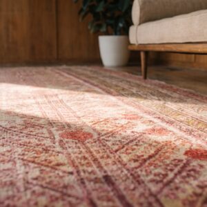 Antique Large Size Rustic Allover Pomegranate Design Hand Knotted Pile East Turkestan Khotan Rug (SKU 20028) - in-room detail