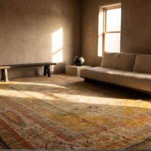 Large Size Tribal Antique Light Color Luxurious Turkish Angora Oushak Rug (SKU 20200) - room view