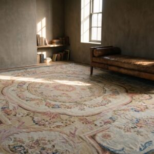 Large Square Antique 18th Century Flatwoven French Aubusson Louis XVI Period Carpet (SKU 19341) - room view