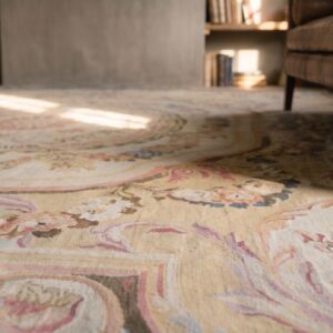 Large Square Antique 18th Century Flatwoven French Aubusson Louis XVI Period Carpet (SKU 19341) - in-room detail