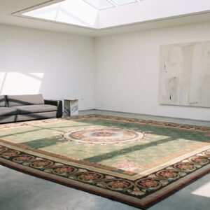 Antique Large Square Aubusson French Flat Weave Rug (SKU 20849) - room view