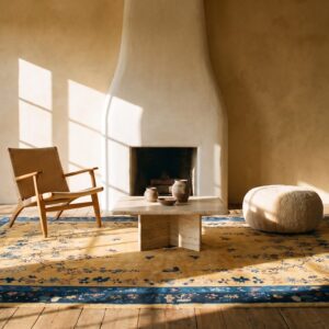 Antique Large Yellow Chinese - Art Deco Knotted Rug (SKU 23431) - room view