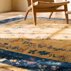 Antique Large Yellow Chinese - Art Deco Knotted Rug (SKU 23431) - in-room detail