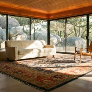 Late 19th Century Antique Allover Design Blue Persian Sultanabad Rug (SKU 23268) - room view