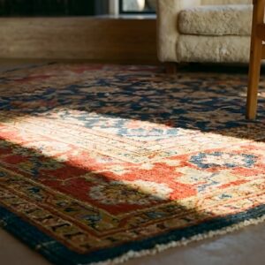Late 19th Century Antique Allover Design Blue Persian Sultanabad Rug (SKU 23268) - in-room detail