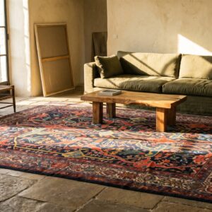 Late 19th Century Blue Antique Allover Tribal Garous Design Persian Malayer Rug (SKU 21231) - room view