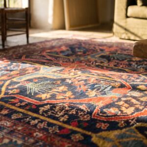 Late 19th Century Blue Antique Allover Tribal Garous Design Persian Malayer Rug (SKU 21231) - in-room detail