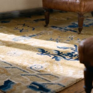 Late 19th century Antique Chinese Ningxia Pilar Rug (SKU 23420) - in-room detail
