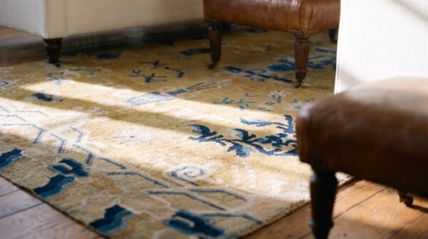Late 19th century antique chinese ningxia pilar rug 7 Late 19th century antique chinese ningxia pilar rug (sku 23420) - in-room detail