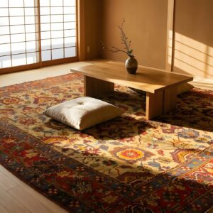 Late 19th Century Decorative Yellow Antique Turkish Oushak Room Size Rug (SKU 24787) - room view