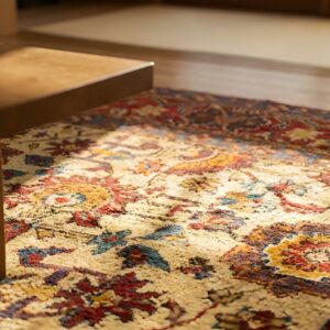 Late 19th Century Decorative Yellow Antique Turkish Oushak Room Size Rug (SKU 24787) - in-room detail