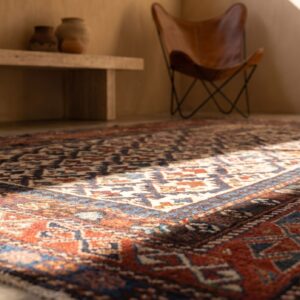 Late 19th Century Ivory Antique Caucasian Dagestan Prayer Design Tribal Rug (SKU 18046) - in-room detail
