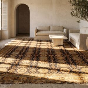 Late 19th century Tribal Geometric Design Antique Oversized Indian Agra Rug (SKU 20217) - room view