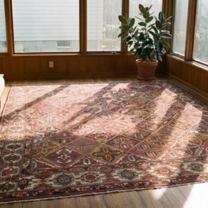 Antique Late 19th Century Tribal Geometric Diamond Garden Design Oversized Persian Bakhtiari Rug (SKU 20248) - room view