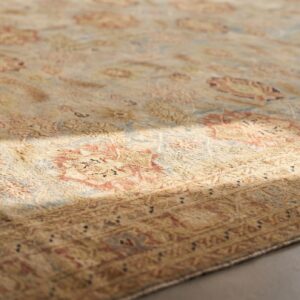 Antique Light Blue Allover Design Square Agra Rug (SKU 19083) - in-room detail