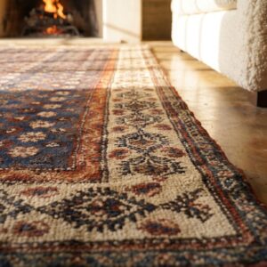 Light Blue Allover Tribal Floral Design 19th Century NW Persian Carpet (SKU 19997) - in-room detail