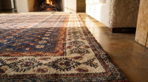 Light blue allover tribal floral design 19th century nw persian carpet 10 Light blue allover tribal floral design 19th century nw persian carpet (sku 19997) - in-room detail