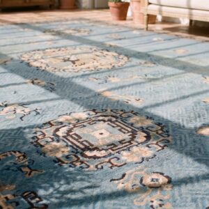 Light Blue Antique Bird of Paradise Chinese Dragon Design Big Oversized Peking Rug (SKU 21522) - in-room detail