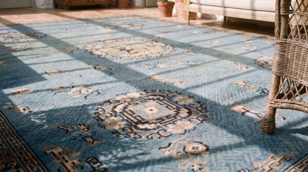 Light blue antique bird of paradise chinese dragon design big oversized peking rug 10 Light blue antique bird of paradise chinese dragon design big oversized peking rug (sku 21522) - in-room detail