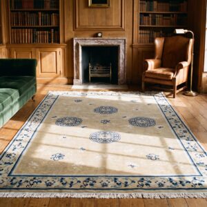 Light Color Antique Allover Design Mid 18th Century Wool Pile Chinese Rug (SKU 20410) - room view