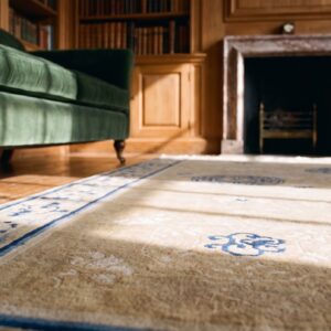 Light Color Antique Allover Design Mid 18th Century Wool Pile Chinese Rug (SKU 20410) - in-room detail