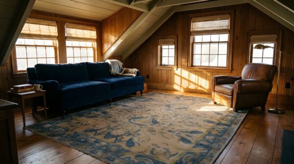 Light color antique artistic paisley design indian wool area rug 2 Light color antique artistic paisley design indian wool area rug (sku 23966) - styled overhead view