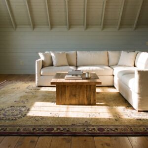 Antique Light Color Big Chinese Allover Floral Pattern Knotted Wool Pile Rug (SKU 24697) - room view