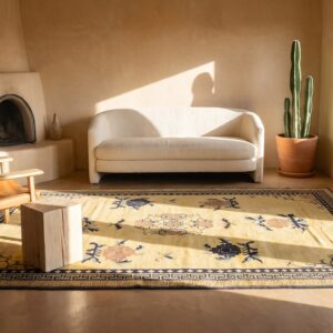 Light Color Antique East Turkestan Khotan Wool Pile Area Rug (SKU 24501) - room view