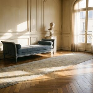 Antique Light Color Floral Persian Kerman Hallway Runner Wool Rug (SKU 21716) - room view