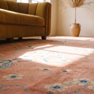 Light Coral Antique Late 19th Century Peking Chinese Rug (SKU 23436) - in-room detail