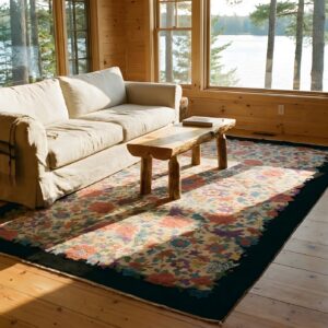 Light Cream Color Antique Artistic Floral Art Deco Chinese Rug (SKU 23894) - room view