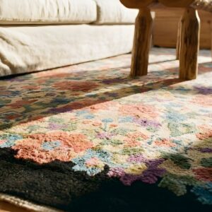 Light Cream Color Antique Artistic Floral Art Deco Chinese Rug (SKU 23894) - in-room detail