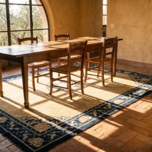 Light Cream Color Antique Mid 19th Century Chinese Ningxia Rug (SKU 23339) - room view