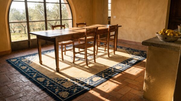 Light cream color antique mid 19th century chinese ningxia rug 7 Light cream color antique mid 19th century chinese ningxia rug (sku 23339) - room view