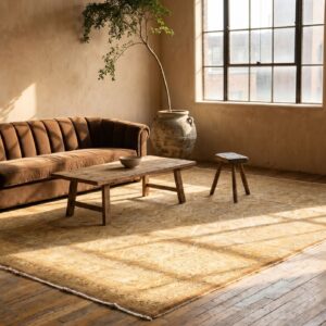 Light Decorative Allover Design Antique Persian Room Size Tabriz Rug (SKU 19087) - room view