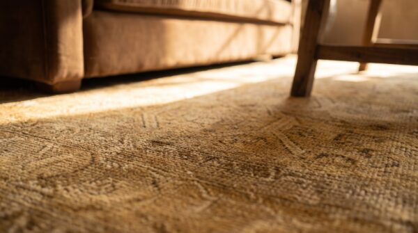 Light decorative allover design antique persian room size tabriz rug 7 Light decorative allover design antique persian room size tabriz rug (sku 19087) - in-room detail
