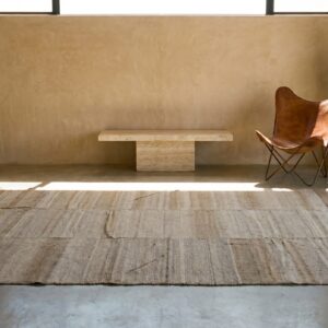 Light Earthy Stripped Pattern Early 20th Century Northwest Persian Flat Weave Kilim Rug (SKU 19396) - room view