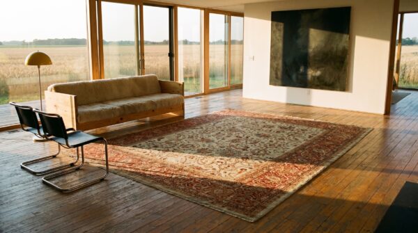 Light ivory cream color antique tribal allover floral design persian sultanabad carpet 10 Light ivory cream color antique tribal allover floral design persian sultanabad carpet (sku 17756) - room view